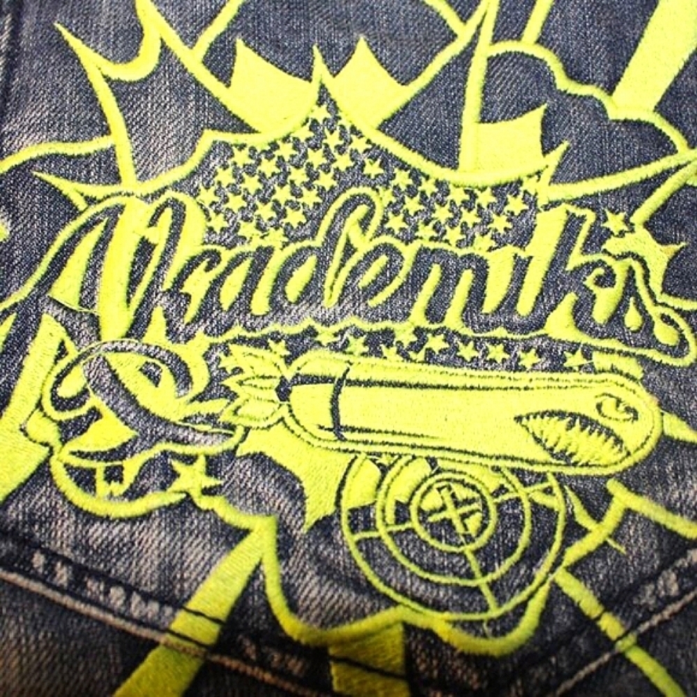 Vintage Akademiks Y2K Hip Hop Jeans 38x32 Baggy Streetwear Graphic 100% Cotton - Picture 4 of 14